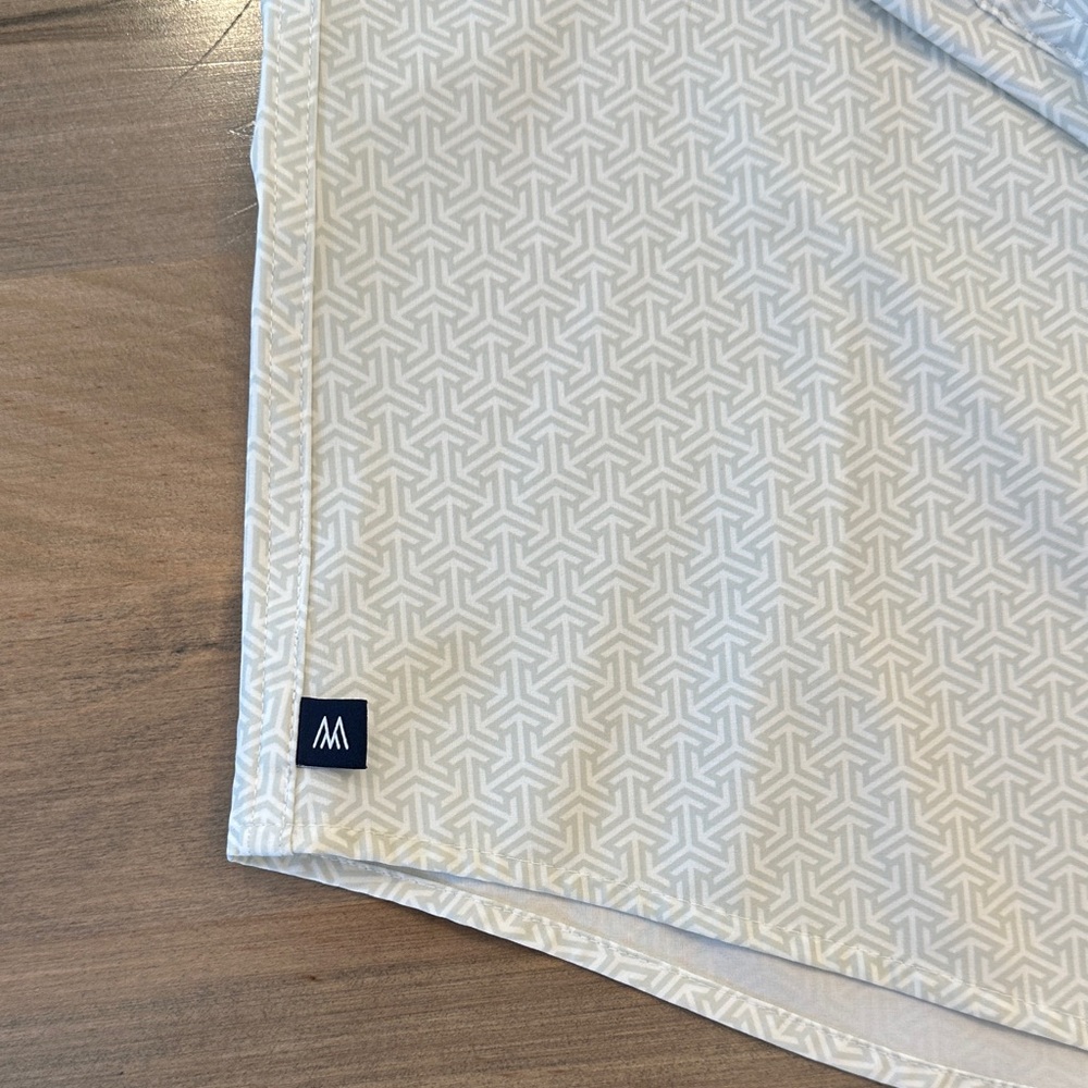 Mizzen+Main Subtle Pattern Cream Button-Down Shirt - image 3